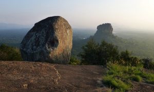 sigiriya lion rock with pidurangala mountain